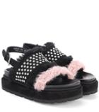 Nicholas Kirkwood Suede And Shearling Sandals