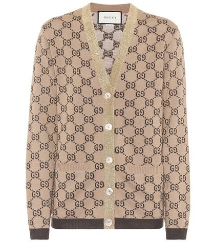 Gucci Gg Jacquard Wool Cardigan
