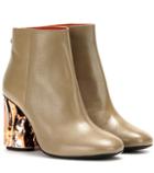 Acne Studios Ora Palm Embellished Leather Ankle Boots