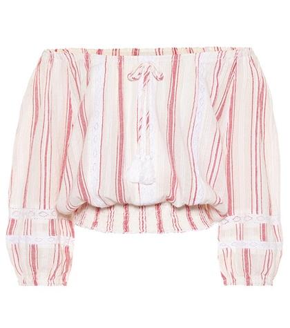 Melissa Odabash Azura Striped Cotton Crop Top