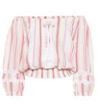 Melissa Odabash Azura Striped Cotton Crop Top