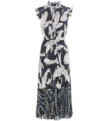 Erdem Roisin Pleated Fil Coupé Dress