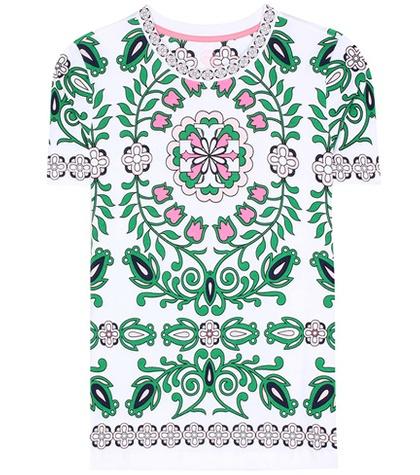 Tory Burch Vienna Printed Cotton T-shirt