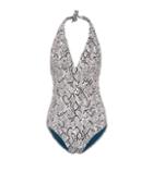 Heidi Klein Mombasa Snake-effect Halter Swimsuit
