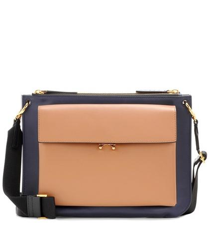 Marni Pocket Bandoleer Leather Crossbody Bag
