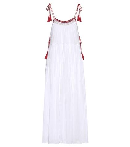 Velvet Poppy Embroidered Tassel Cotton Dress