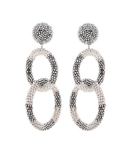Oscar De La Renta Clip-on Beaded Earrings