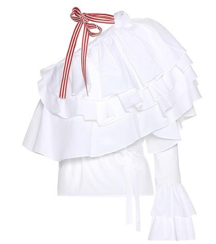 Current/elliott Corkscrew One-shoulder Cotton Top