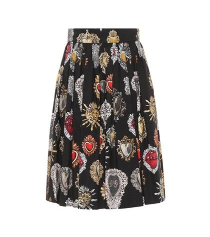 Roger Vivier Printed Cotton Poplin Skirt