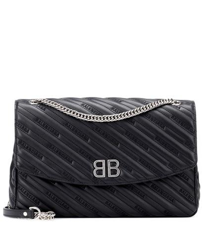 Balenciaga Bb Round L Leather Shoulder Bag
