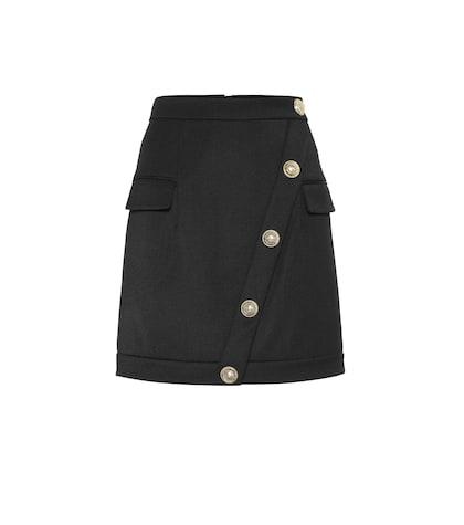 Stella Mccartney Embellished Wool-twill Miniskirt