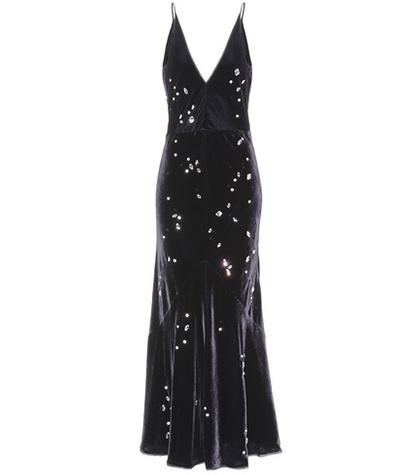 Gabriela Hearst Bridget Crystal-embellished Velvet Dress