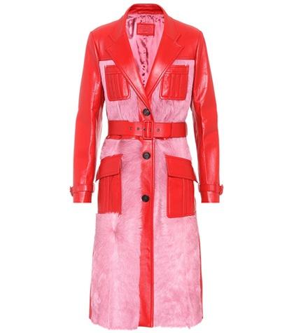 Prada Leather And Fur Coat