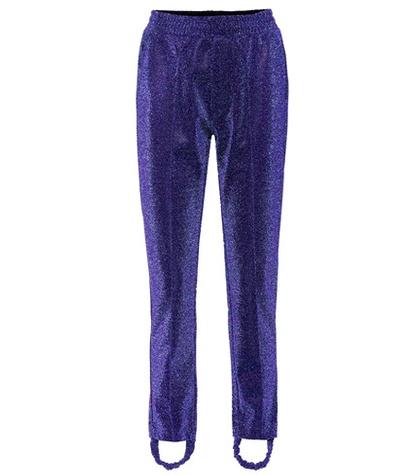 Aquazzura Dele Metallic Stirrup Trousers