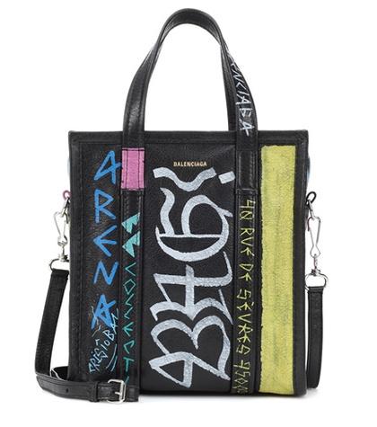 Balenciaga Bazar Xs Printed Leather Shopper