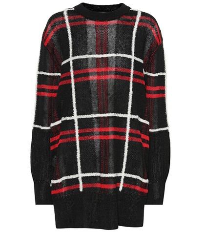 Mcq Alexander Mcqueen Plaid Linen And Wool-blend Sweater