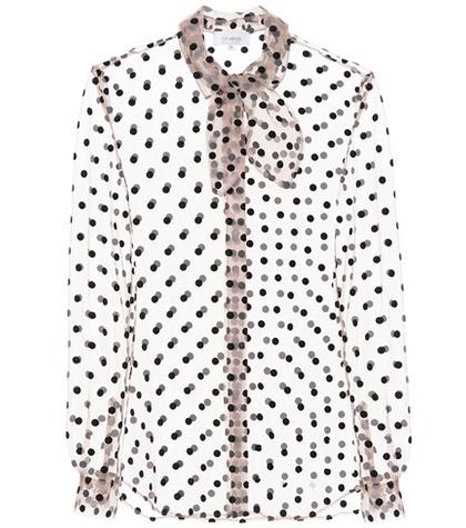Aquazzura Polka-dotted Tulle Blouse