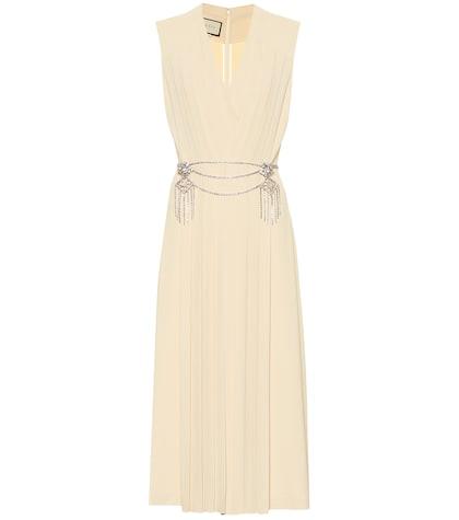 Gucci Pleated Stretch-crêpe Midi Dress