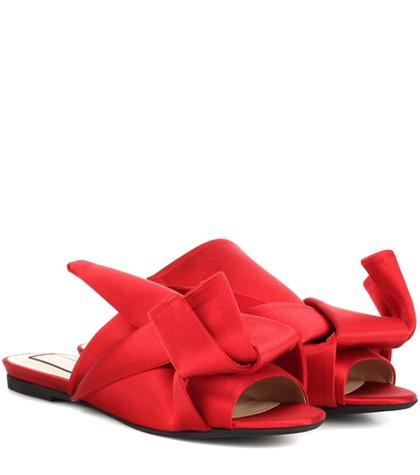 N21 Satin Slip-on Sandals