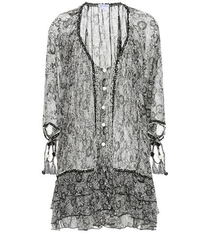 Poupette St Barth Betty Embroidered Silk Dress