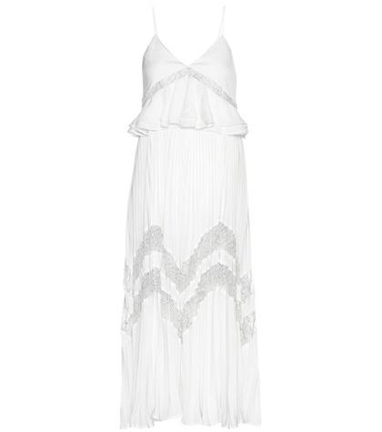 Self-portrait Amelia Pleated Lace Dress