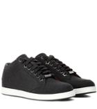 Moncler Miami Leather And Glitter Sneakers