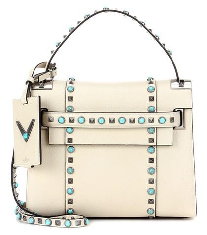 Valentino Valentino Garavani My Rockstud Rolling Noir Leather Tote