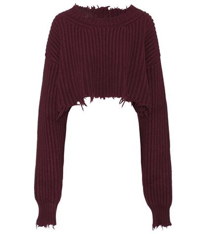 Mother Wool And Cashmere Cropped Sweater