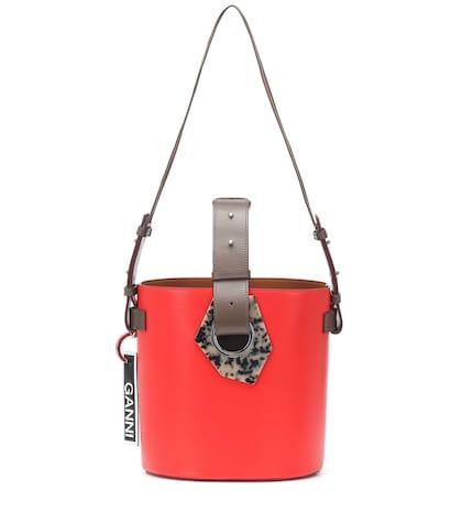 Ganni Leather Bucket Bag