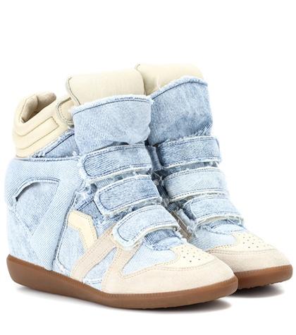 Isabel Marant Bekett Denim Wedge Sneakers