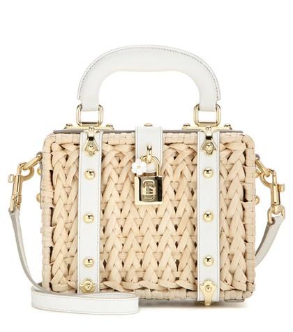 Paige Dolce Box Embellished Rattan Shoulder Bag