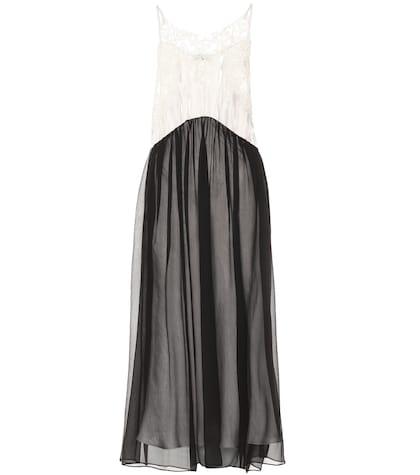 Burberry Charmeuse And Chiffon Slip Dress