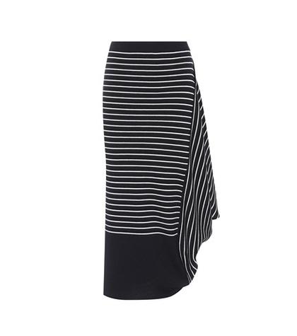 Jw Anderson Striped Wool Draped Pencil Skirt