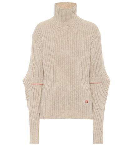 Victoria Beckham Ribbed Wool Turtleneck Sweater