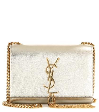 Saint Laurent Classic Small Monogram Metallic Leather Shoulder Bag