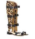 Isabel Marant Leather And Printed Calf Hair Gladiator Sandals