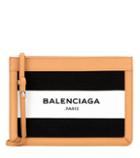 Balenciaga Leather And Canvas Shoulder Bag