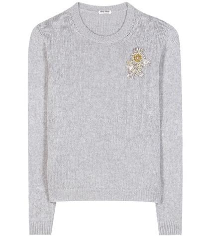 Miu Miu Crystal-embellished Cashmere Sweater