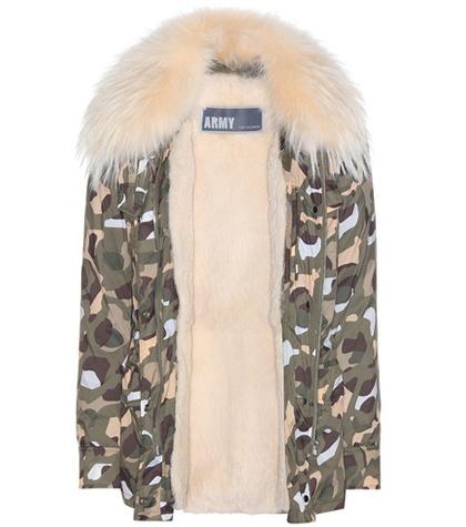 Army By Yves Salomon Fur-lined Printed Parka