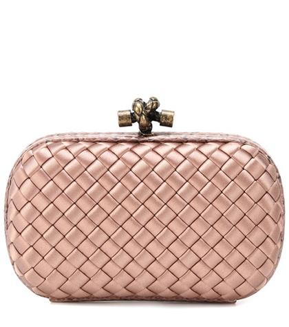 Jimmy Choo Knot Satin And Snakeskin Clutch