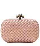 Jimmy Choo Knot Satin And Snakeskin Clutch