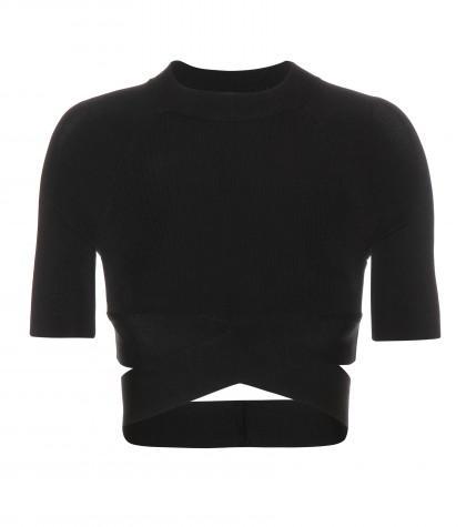 T By Alexander Wang Criss Cross Stretch Crop Top