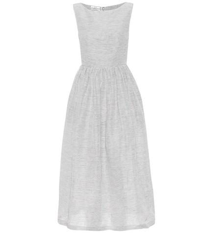 Co Striped Boatneck A-line Dress