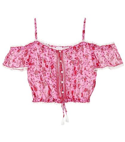 Brunello Cucinelli Honey Printed Cotton Crop Top