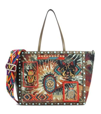 Valentino Valentino Garavani Medium Guitar Rockstud Rolling Tote