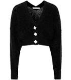Alessandra Rich Cropped Mohair-blend Cardigan