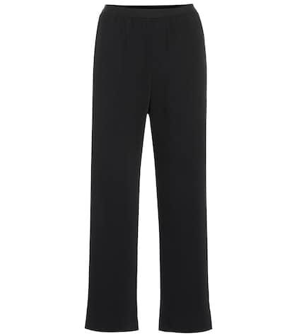 Mm6 Maison Margiela Crêpe High-rise Wide-leg Pants