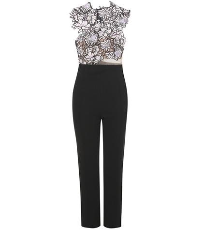 Self-portrait Lace-trimmed Jumpsuit