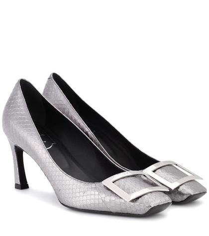 Roger Vivier Décolleté Belle Vivier Trompette Snakeskin Pumps