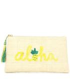 Mara Hoffman Aloha Embroidered Straw Clutch